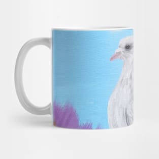 White pigeon in the autumn Mug